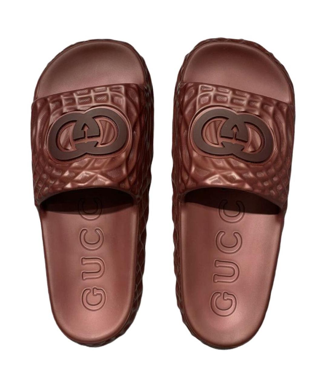 GUCCI Бордовые сандалии, фото 4
