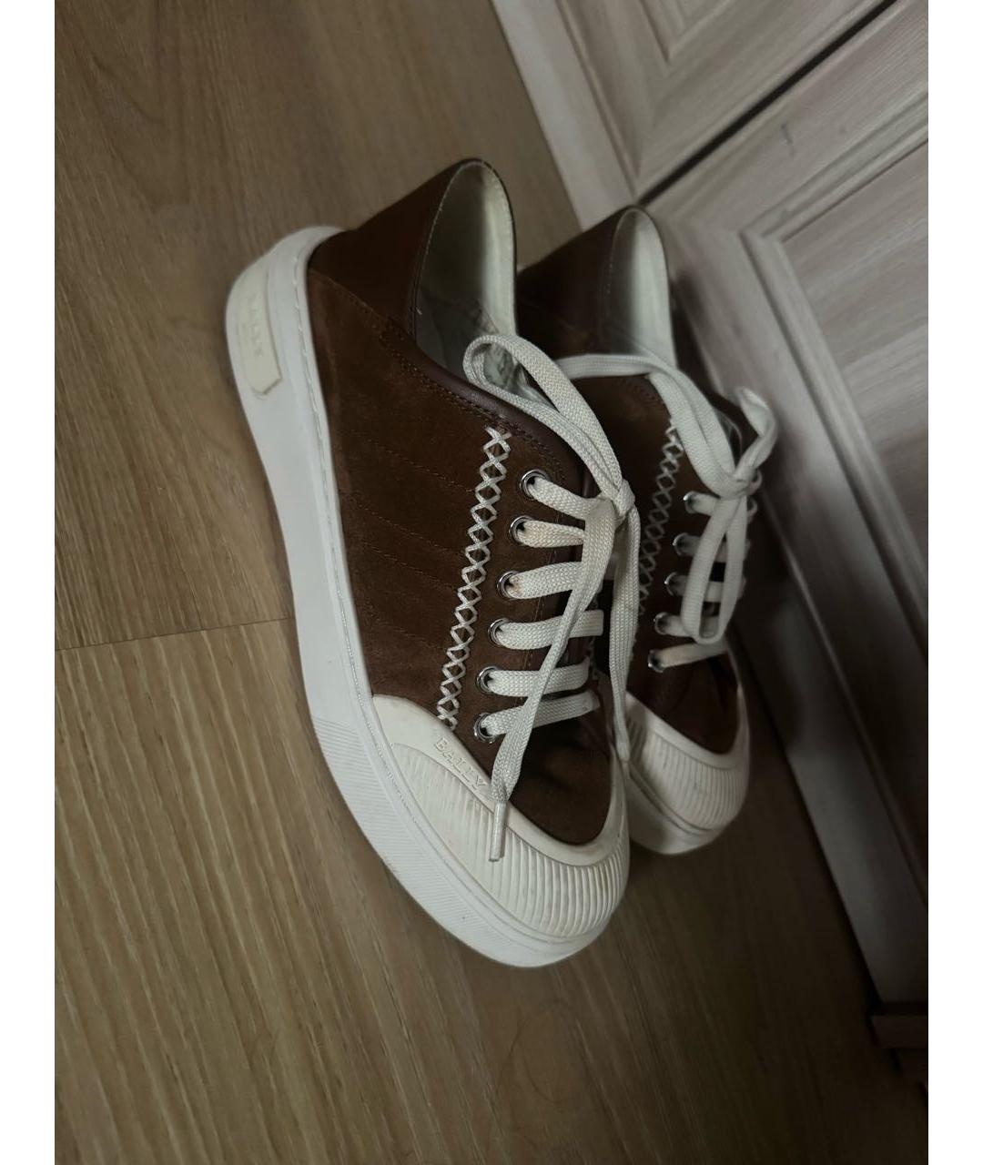 BALLY Коричневые замшевые кеды, фото 5