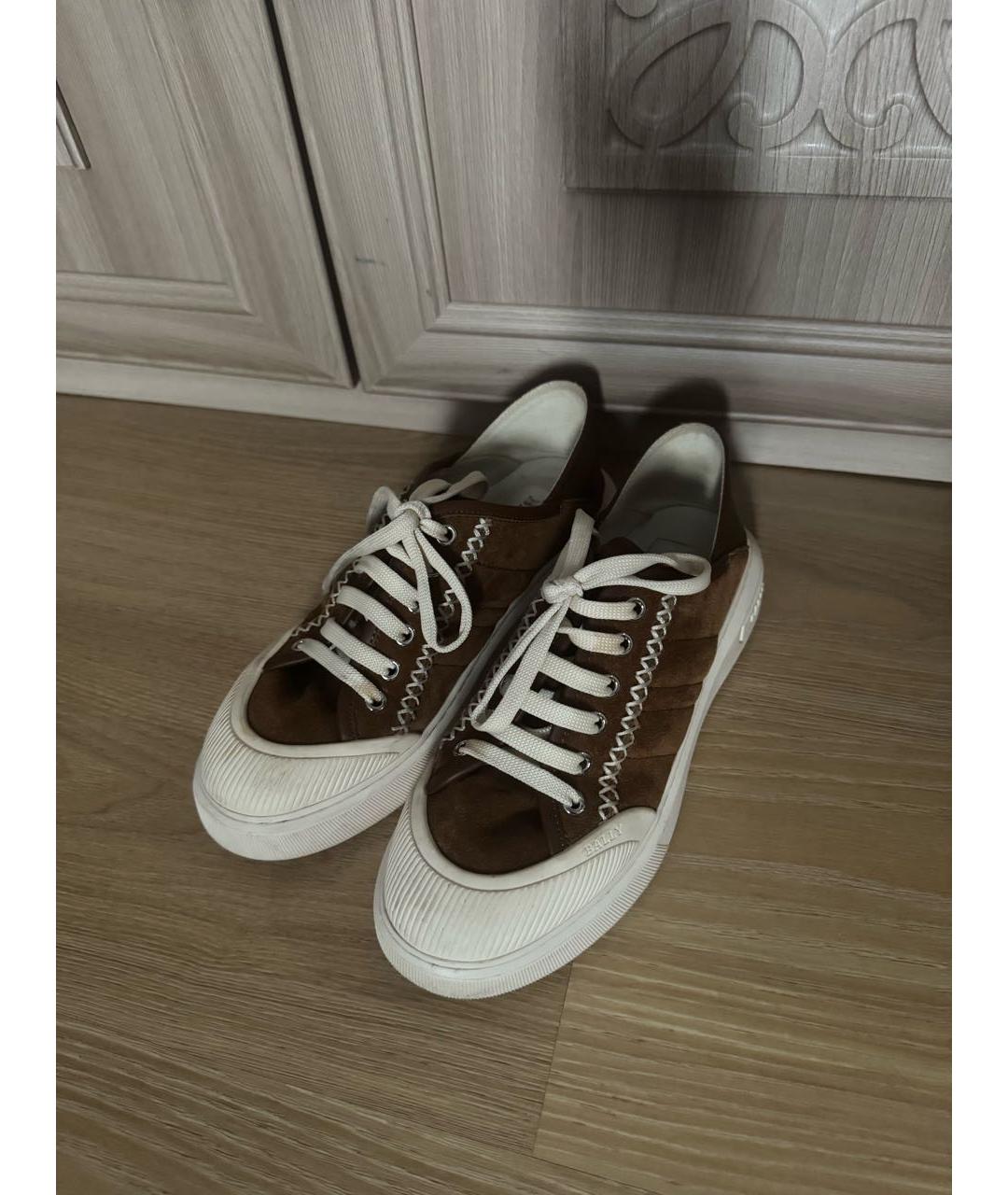 BALLY Коричневые замшевые кеды, фото 2