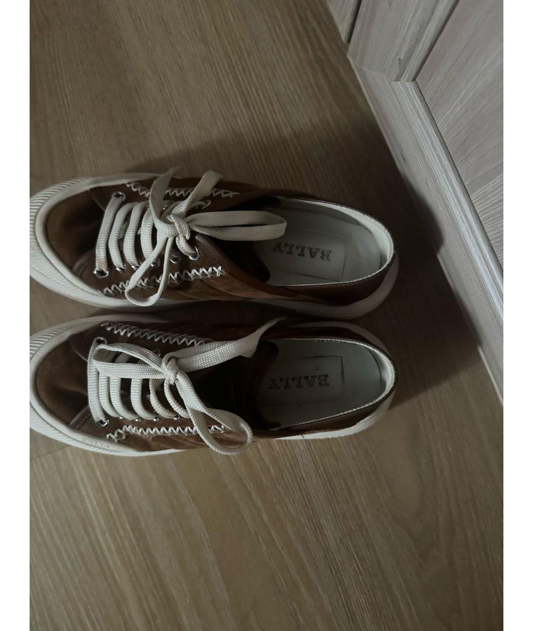 BALLY Коричневые замшевые кеды, фото 3
