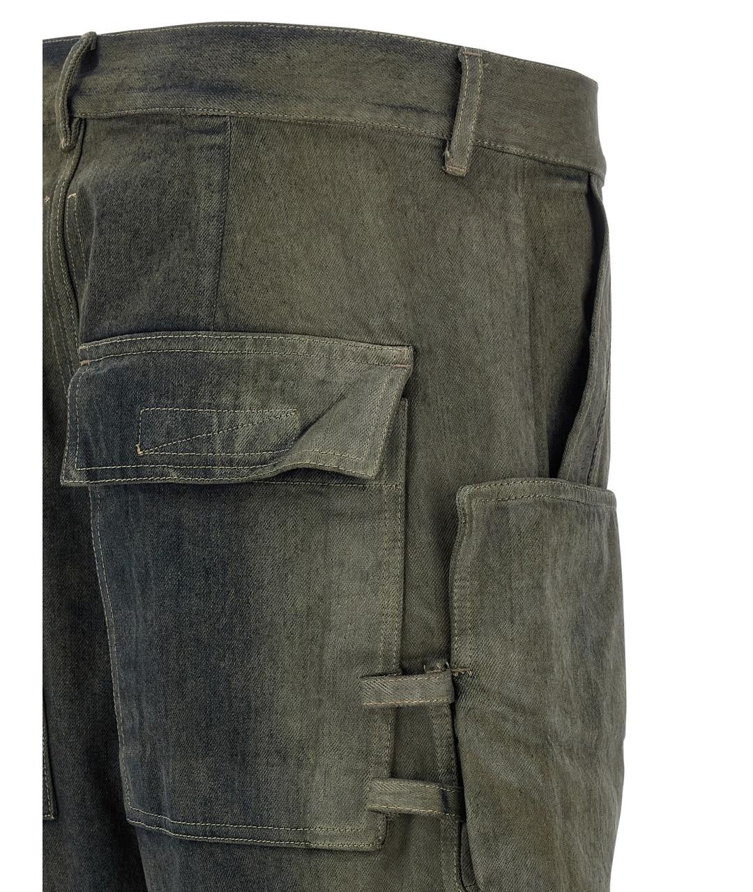 RICK OWENS Серые хлопковые прямые джинсы, фото 4
