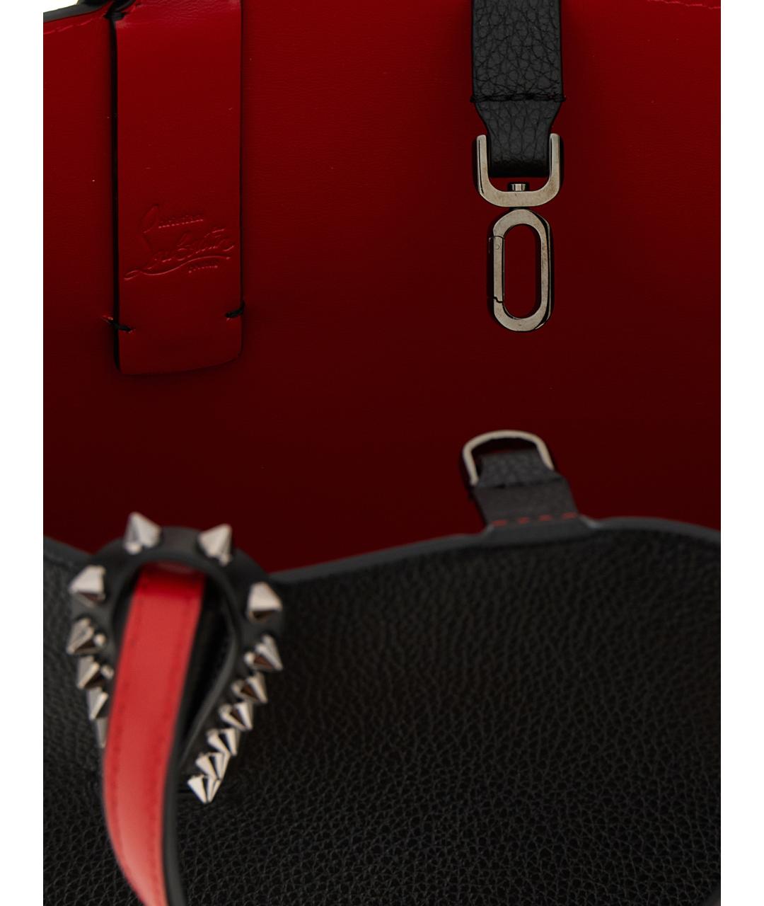 CHRISTIAN LOUBOUTIN Черная кожаная сумка тоут, фото 4