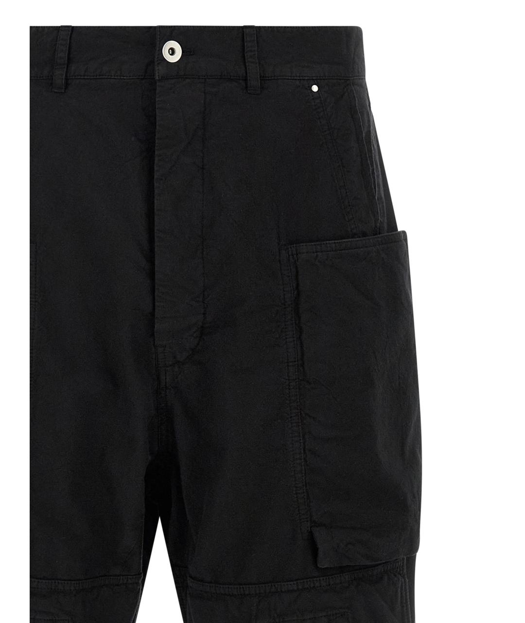 RICK OWENS DRKSHDW Черные хлопковые повседневные брюки, фото 3