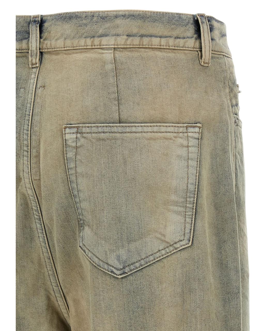 RICK OWENS DRKSHDW Бежевые хлопковые прямые джинсы, фото 4