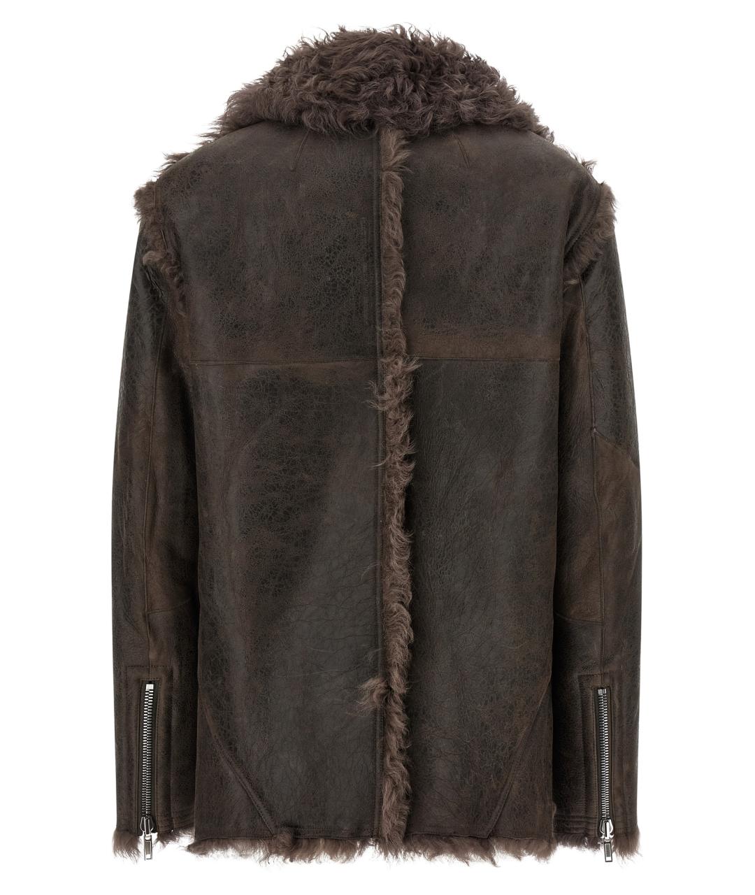 RICK OWENS Коричневая кожаная куртка, фото 3