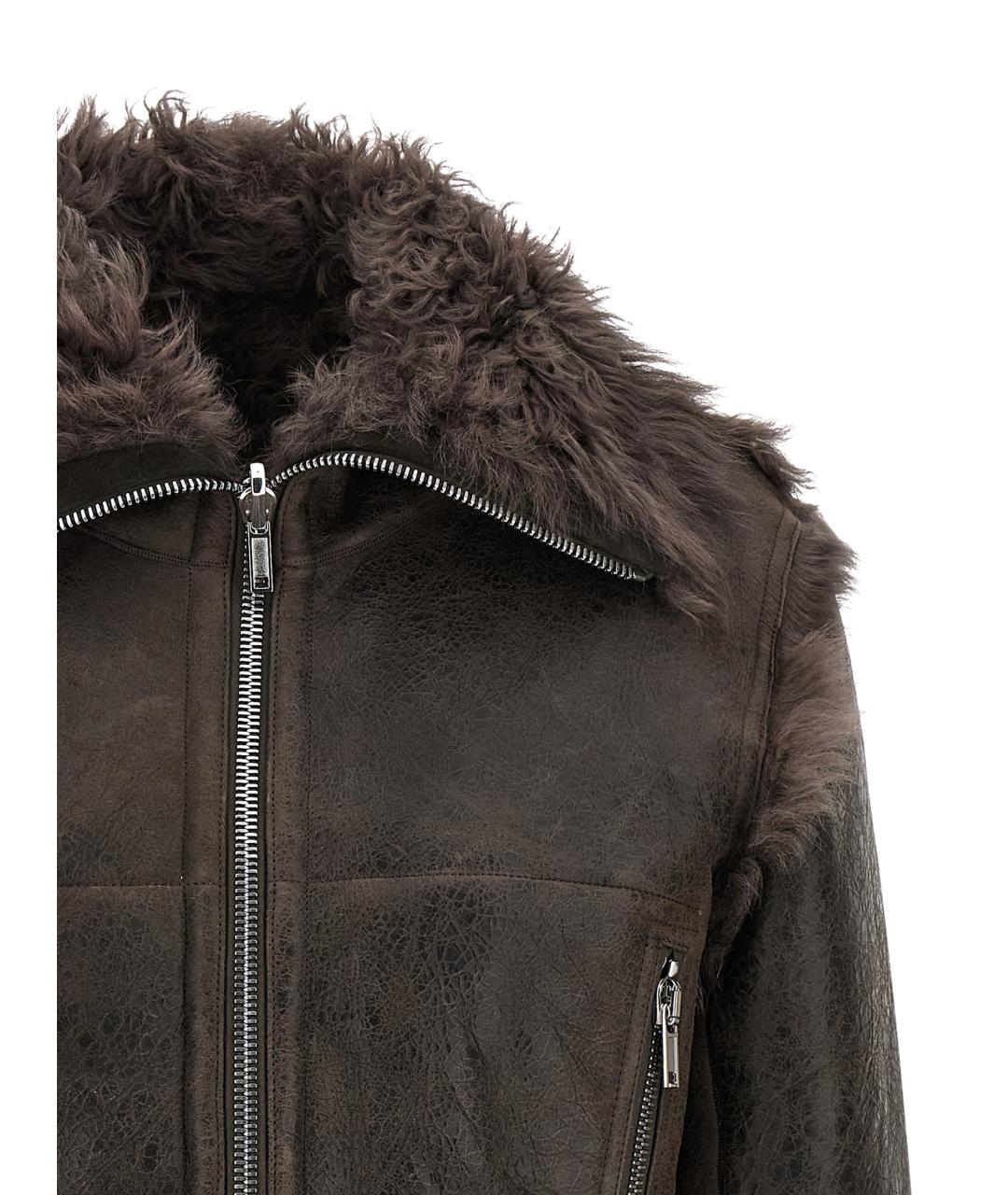 RICK OWENS Коричневая кожаная куртка, фото 4