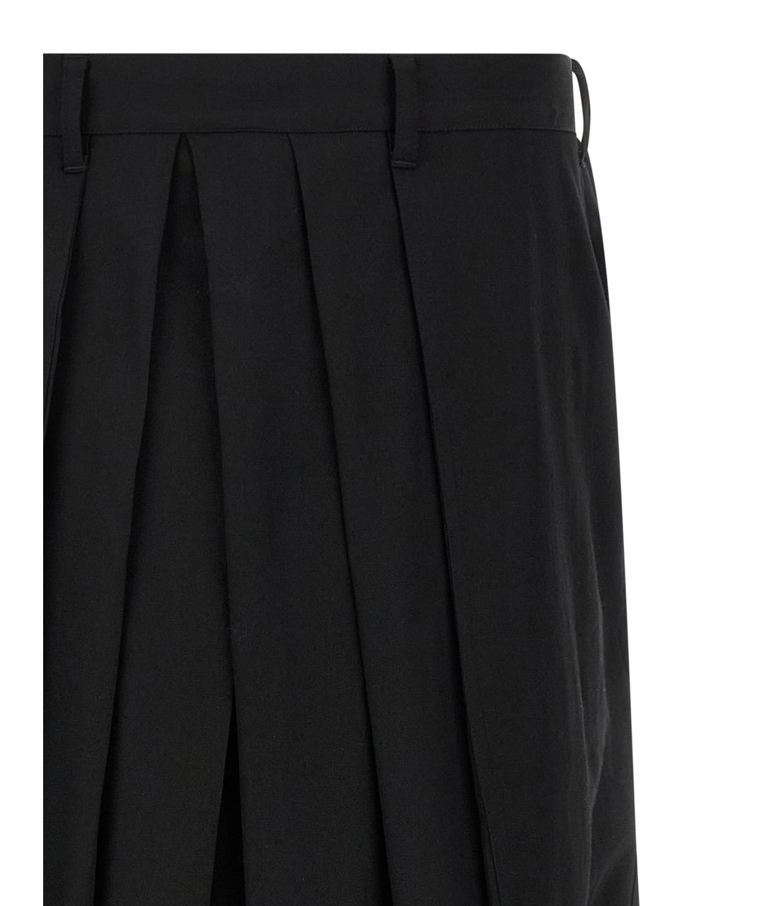 YOHJI YAMAMOTO Черные шерстяные повседневные брюки, фото 3