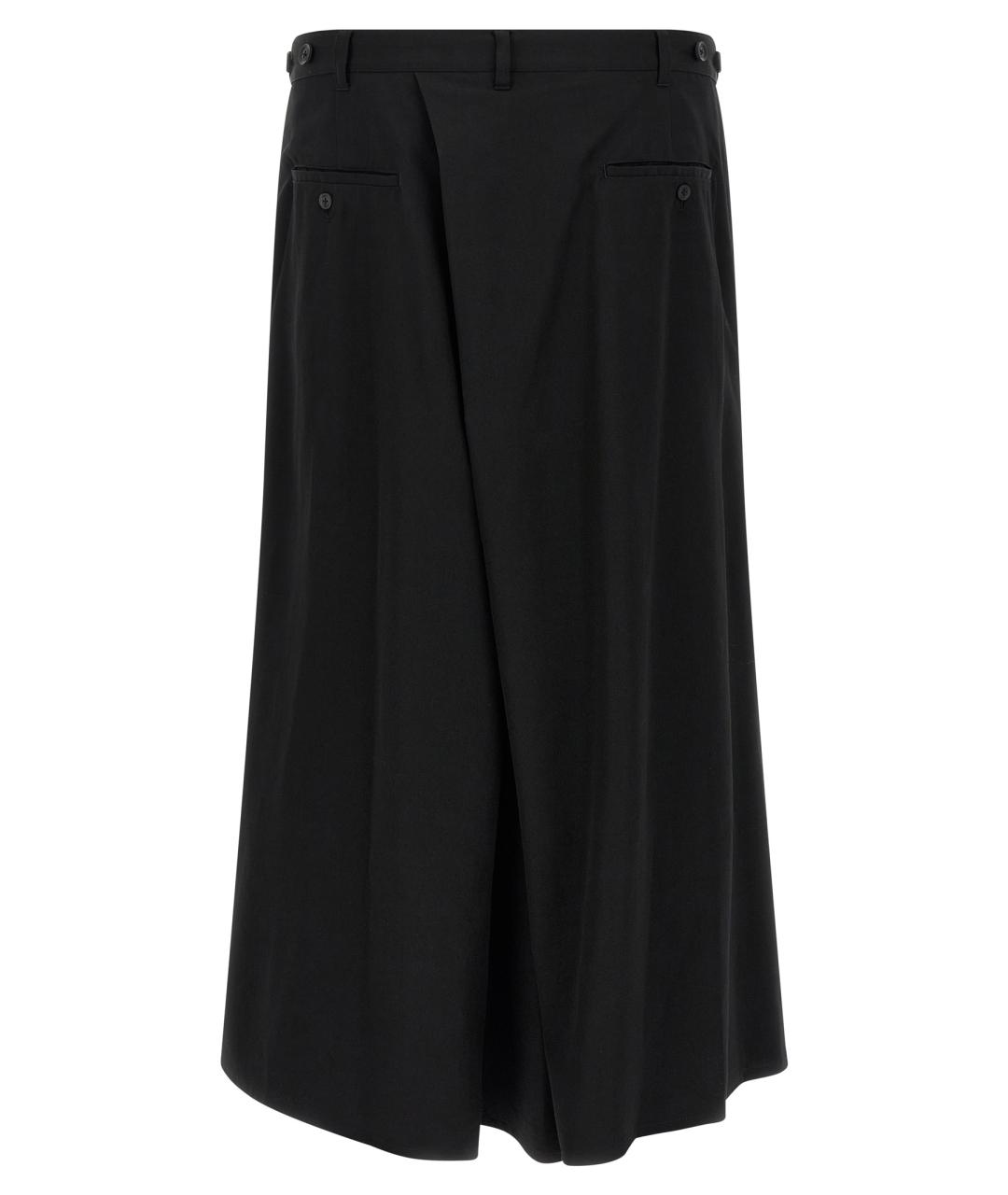 YOHJI YAMAMOTO Черные шерстяные повседневные брюки, фото 2