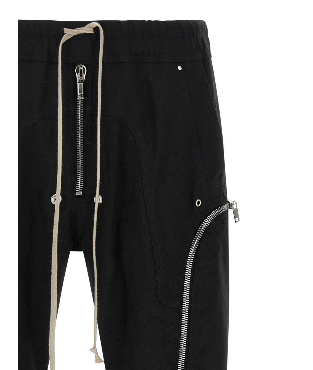 RICK OWENS Черные шерстяные повседневные брюки, фото 3