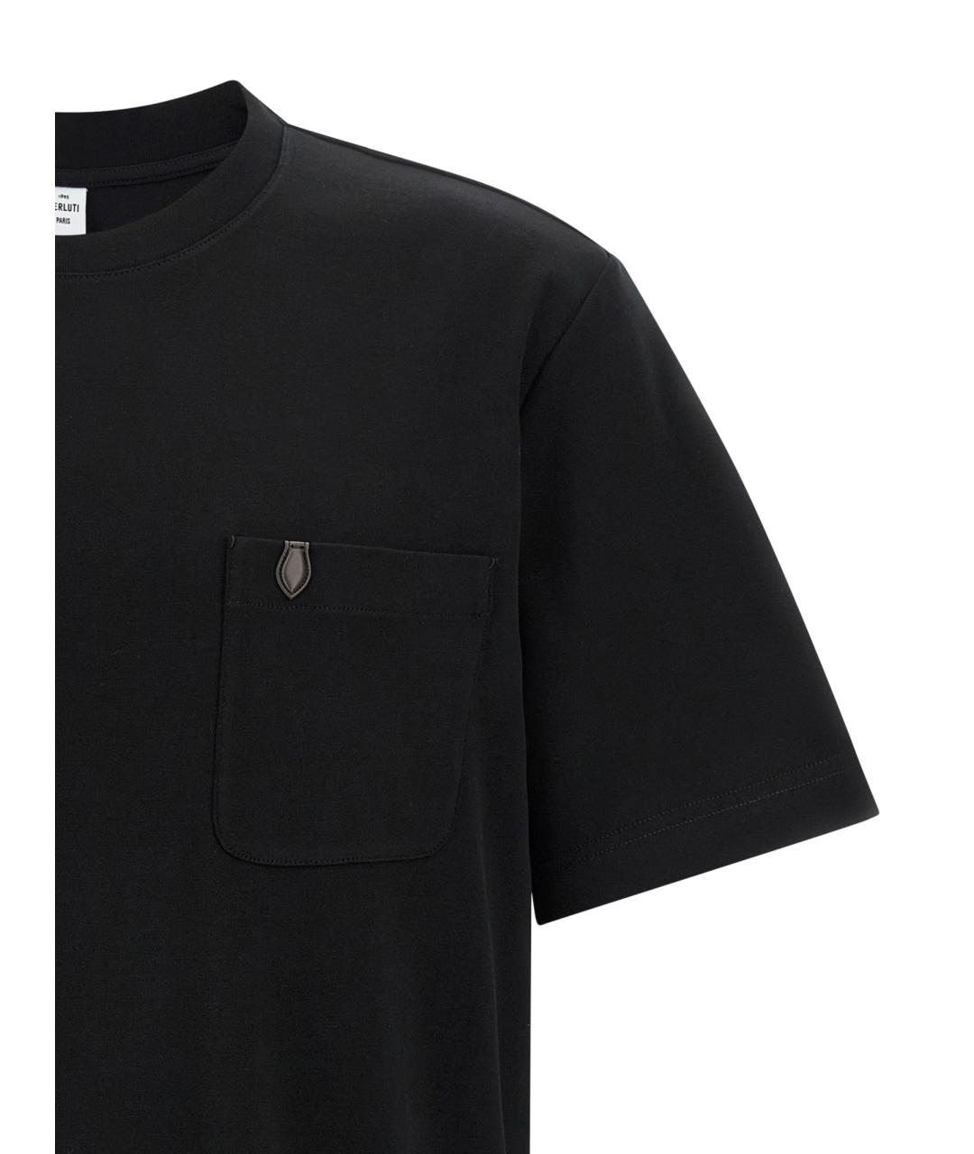BERLUTI Черная хлопковая футболка, фото 3