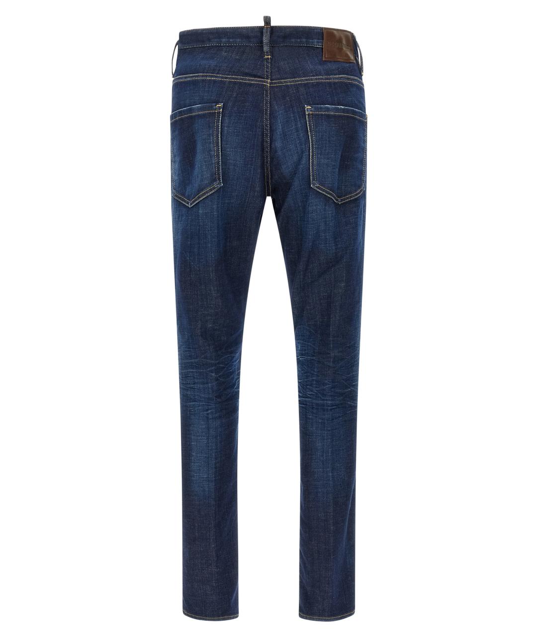 DSQUARED2 Синие хлопковые прямые джинсы, фото 2