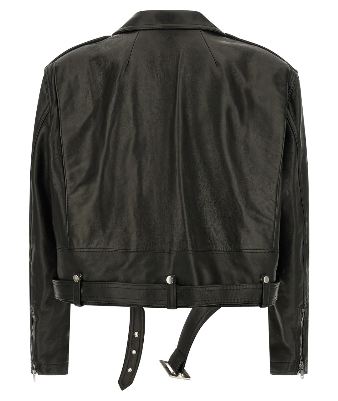 RICK OWENS Черная кожаная куртка, фото 2