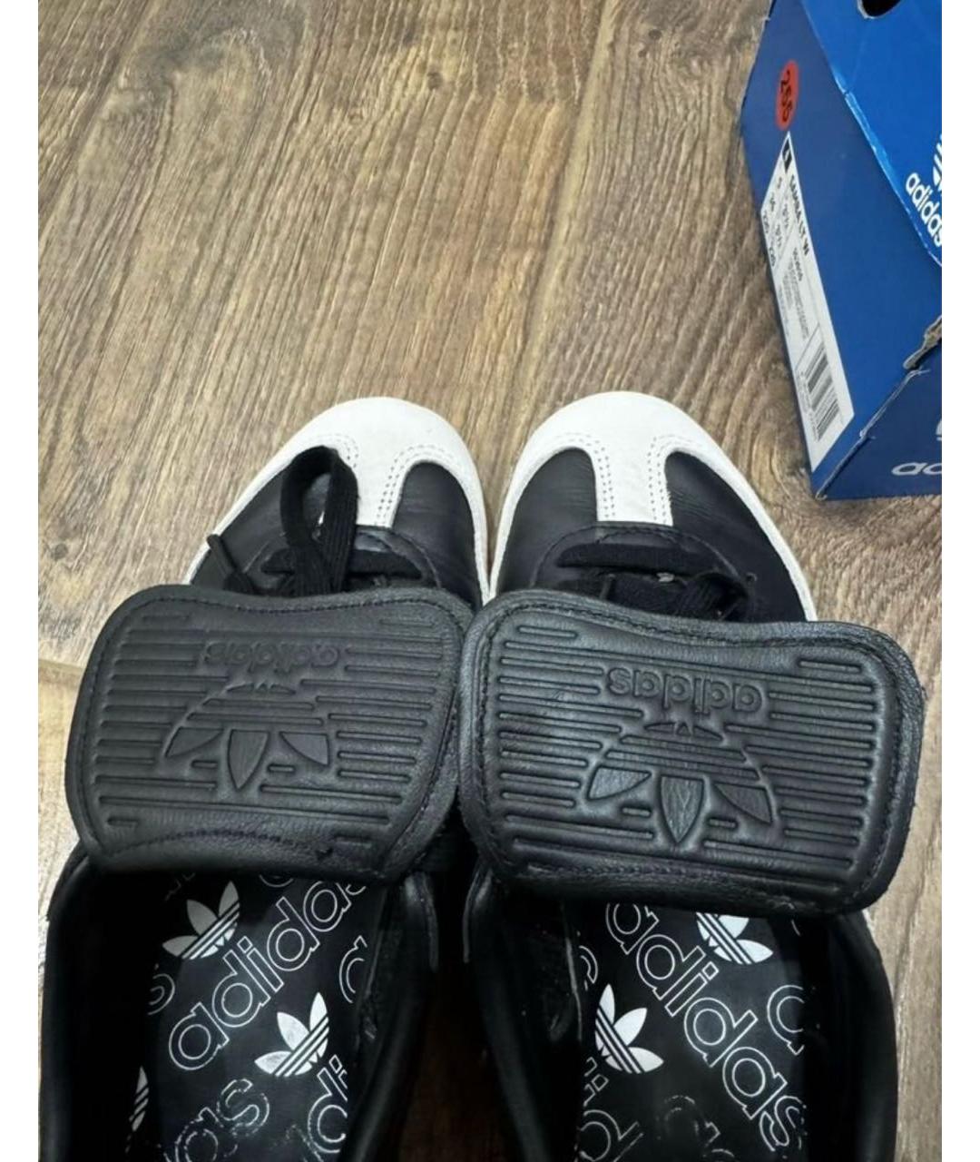 ADIDAS Черные кожаные кеды, фото 3