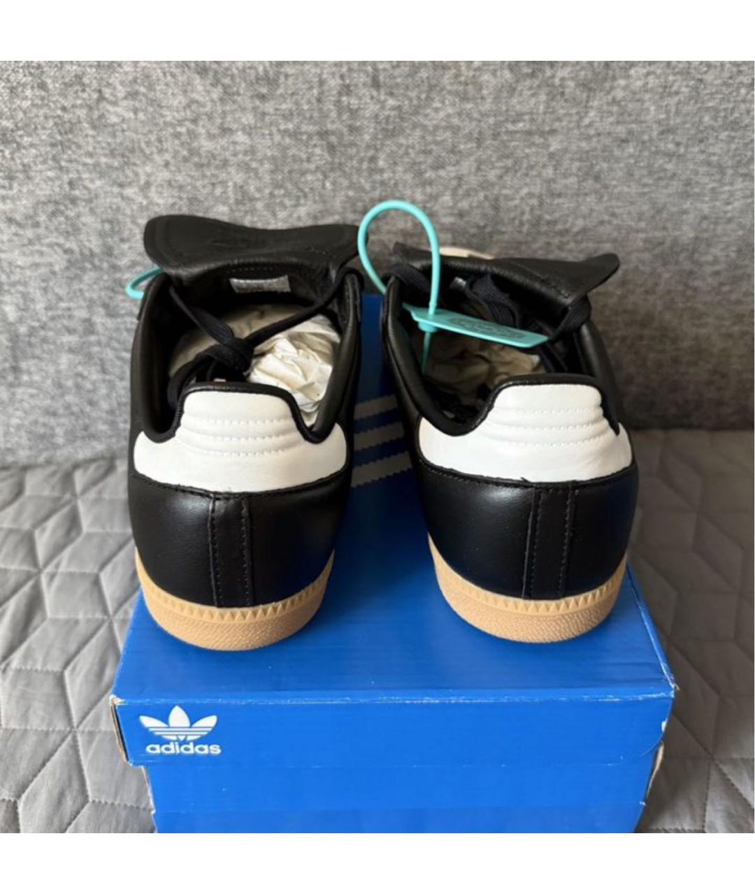 ADIDAS Черные кожаные кеды, фото 2