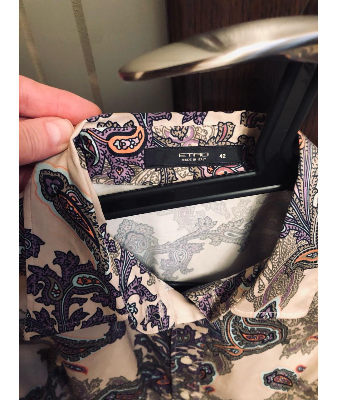 ETRO Фиолетовая хлопко-эластановая рубашка, фото 3