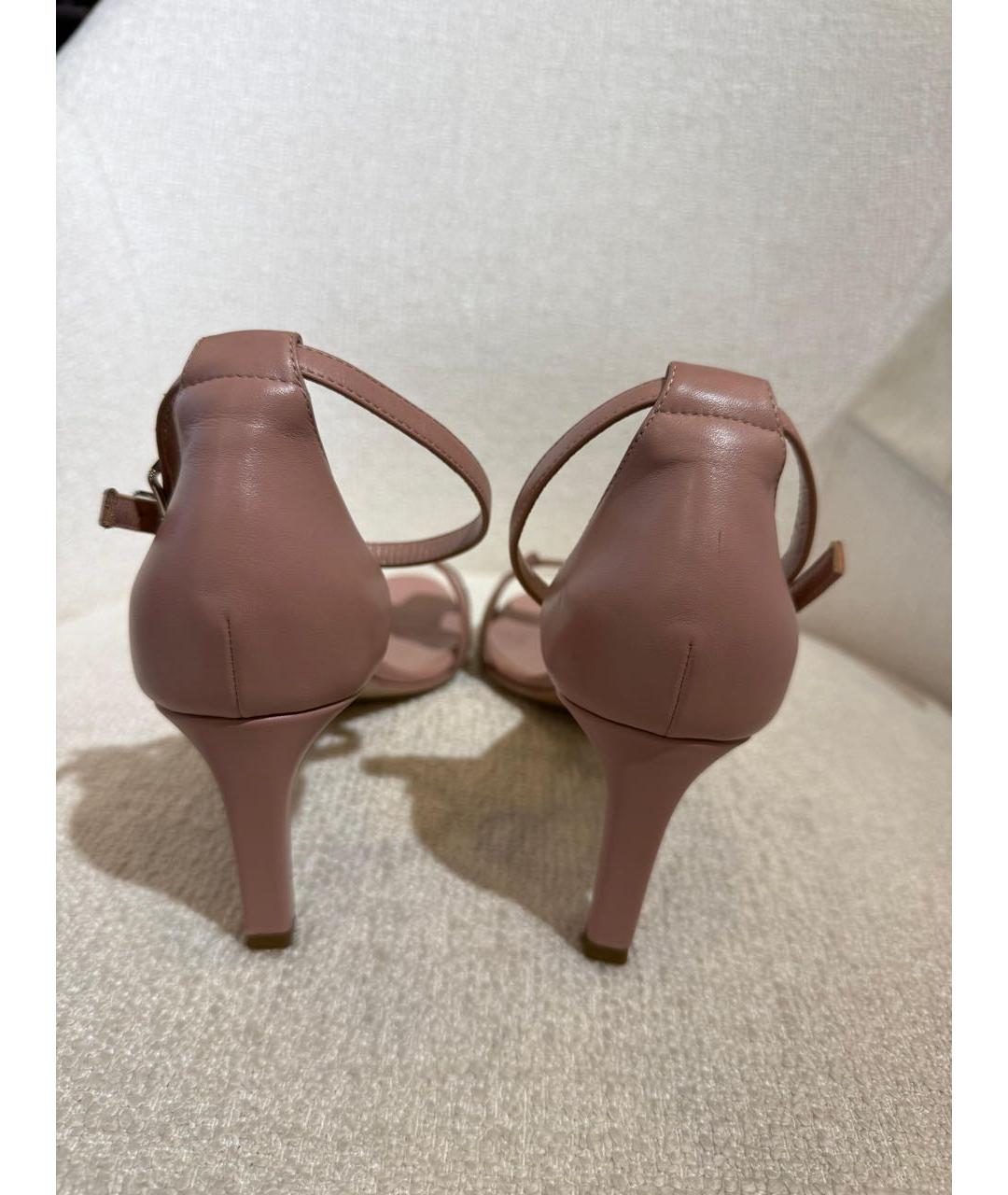 HERMES Розовые кожаные босоножки, фото 4