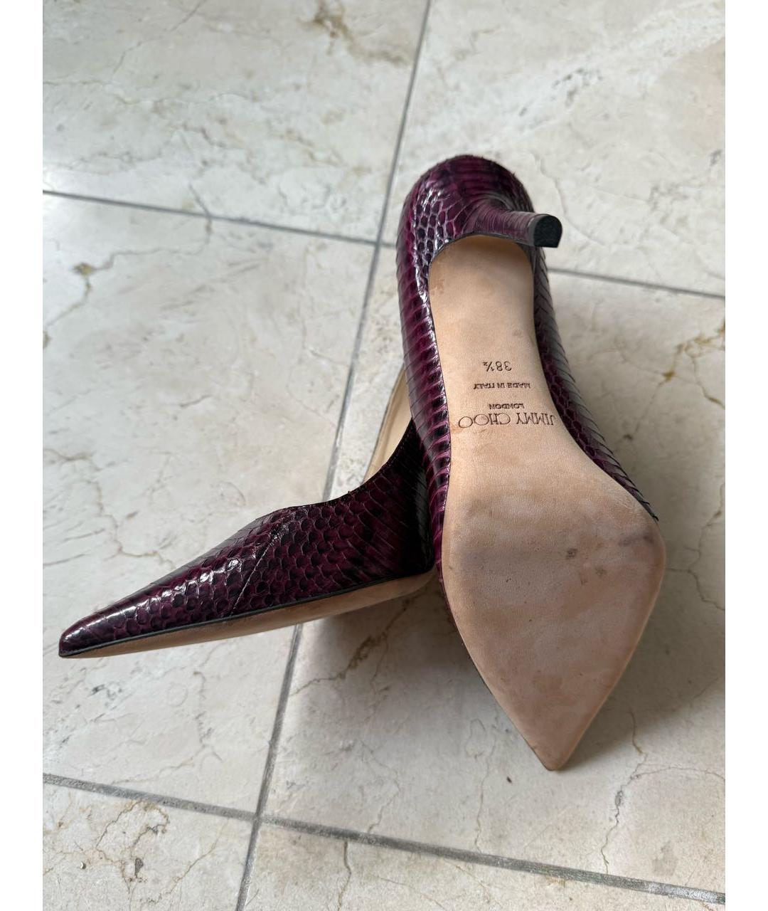 JIMMY CHOO Бордовые туфли из экзотической кожи, фото 6