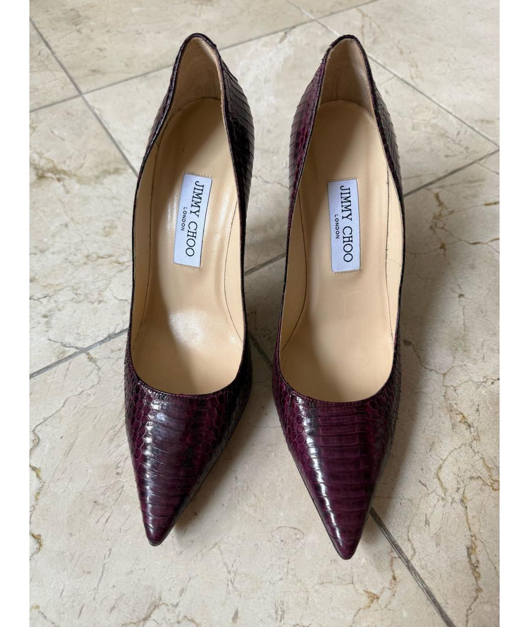 JIMMY CHOO Бордовые туфли из экзотической кожи, фото 7
