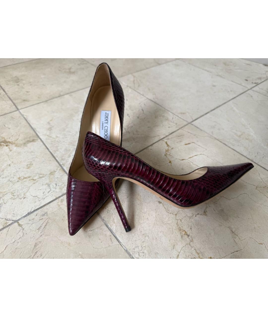 JIMMY CHOO Бордовые туфли из экзотической кожи, фото 2