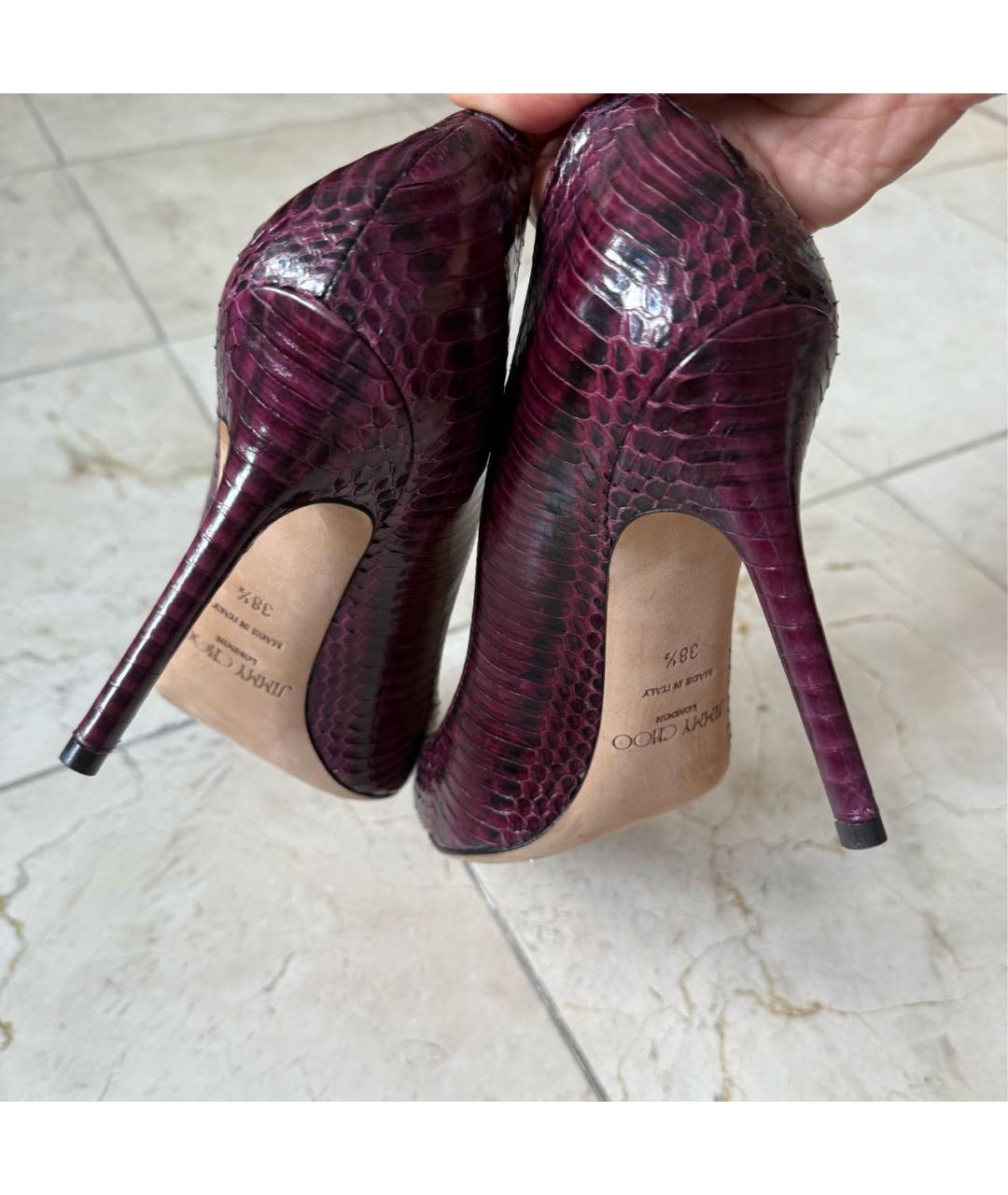 JIMMY CHOO Бордовые туфли из экзотической кожи, фото 3