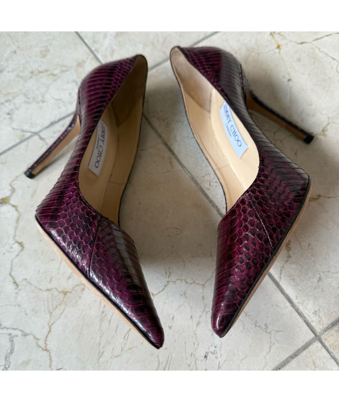 JIMMY CHOO Бордовые туфли из экзотической кожи, фото 4