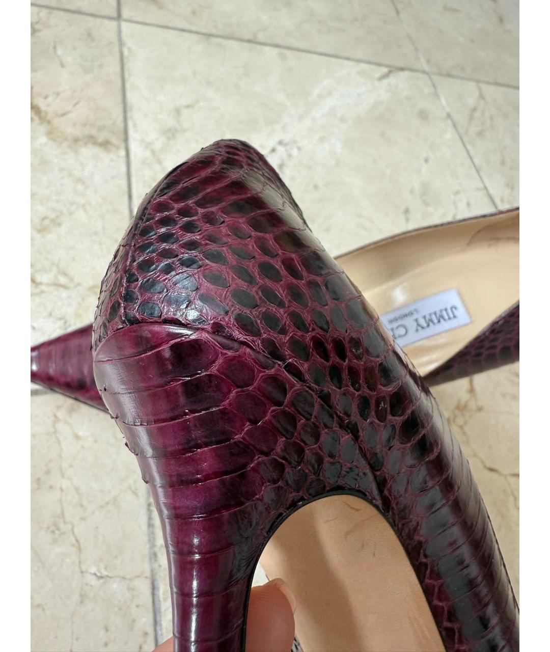JIMMY CHOO Бордовые туфли из экзотической кожи, фото 5