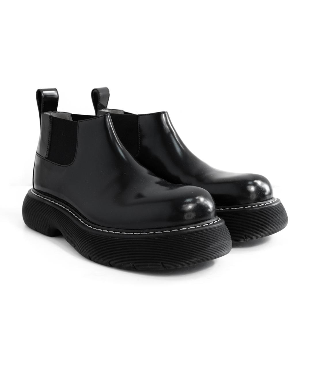 BOTTEGA VENETA Черные кожаные высокие ботинки, фото 2