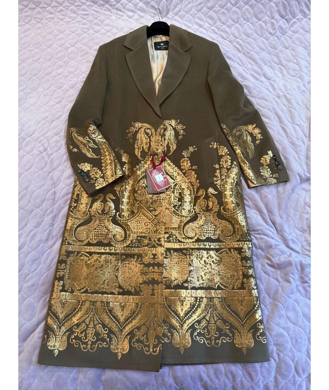 ETRO Коричневое кашемировое пальто, фото 8