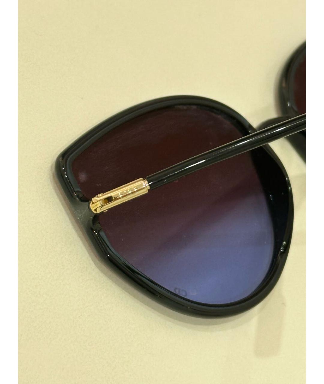 CHRISTIAN DIOR Черные пластиковые солнцезащитные очки, фото 3