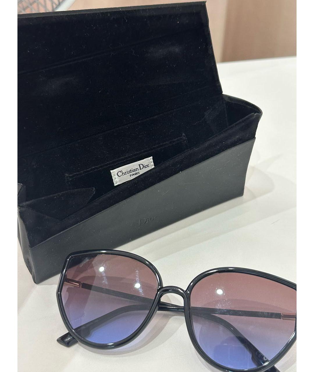 CHRISTIAN DIOR Черные пластиковые солнцезащитные очки, фото 4
