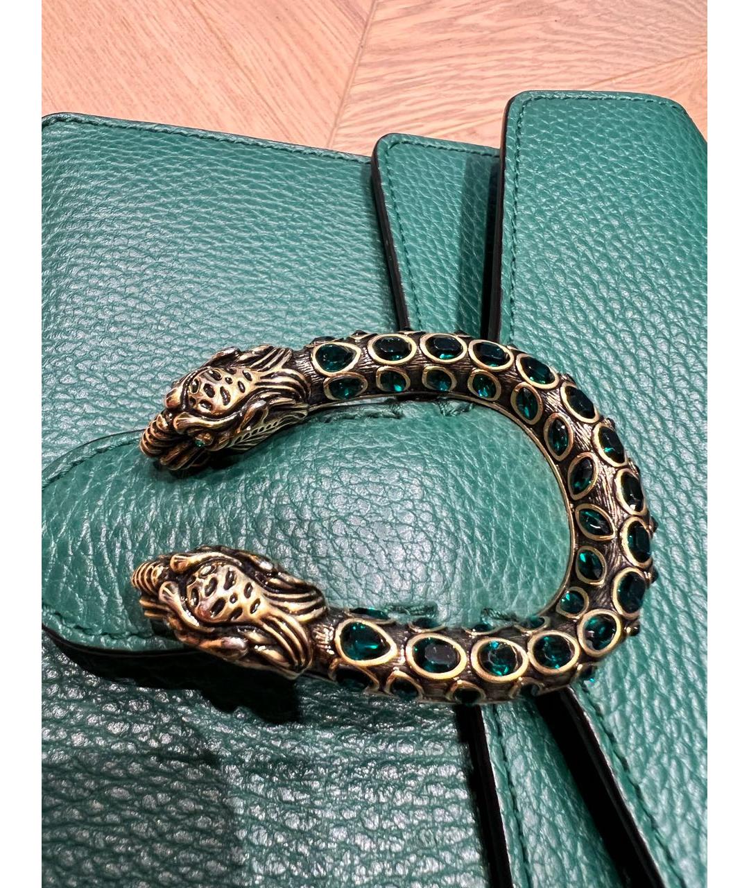 GUCCI Зеленая кожаная сумка через плечо, фото 4