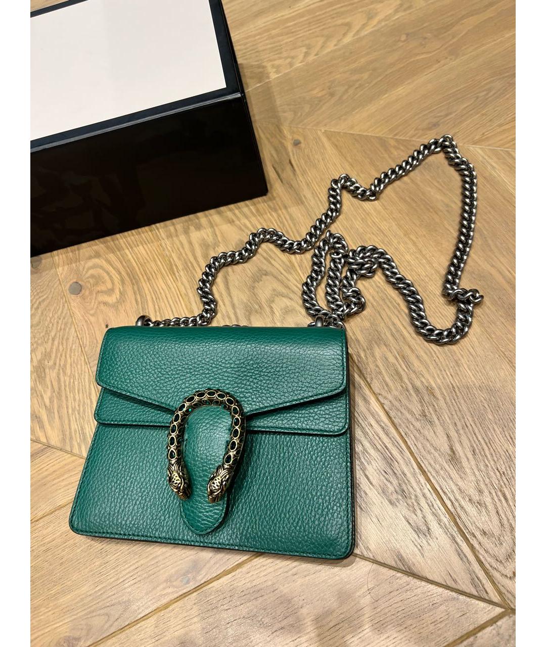 GUCCI Зеленая кожаная сумка через плечо, фото 7