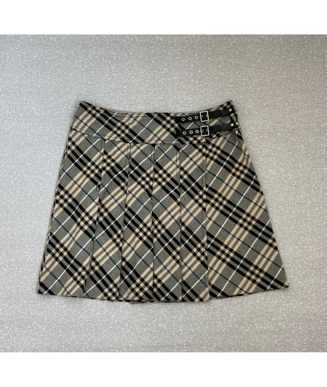 BURBERRY Бежевая хлопковая юбка мини, фото 5