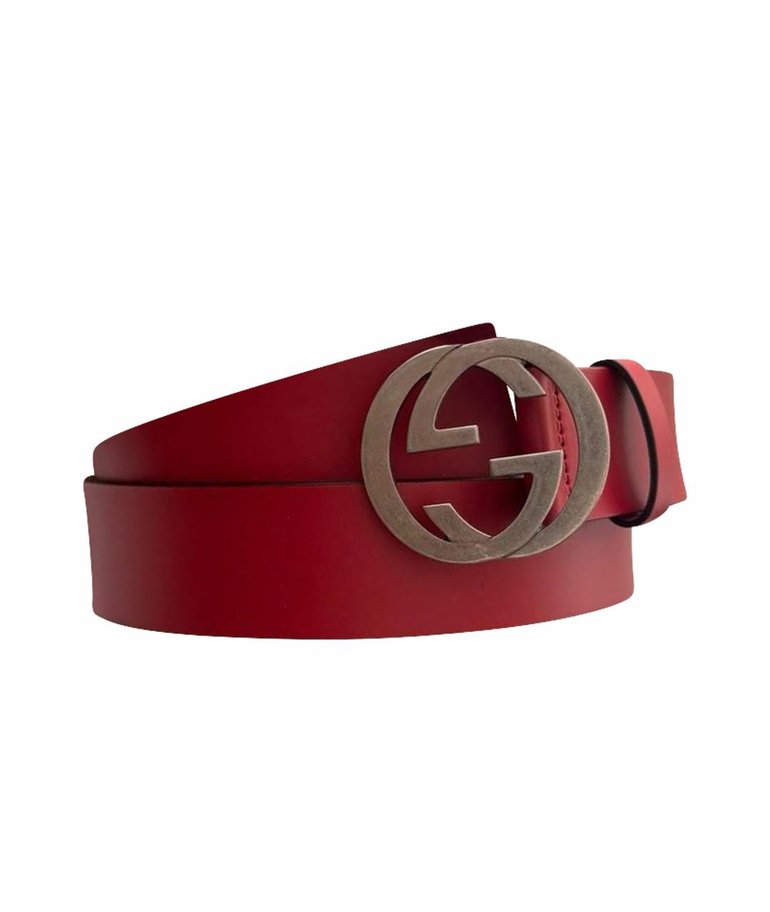 GUCCI Бордовый кожаный ремень, фото 5