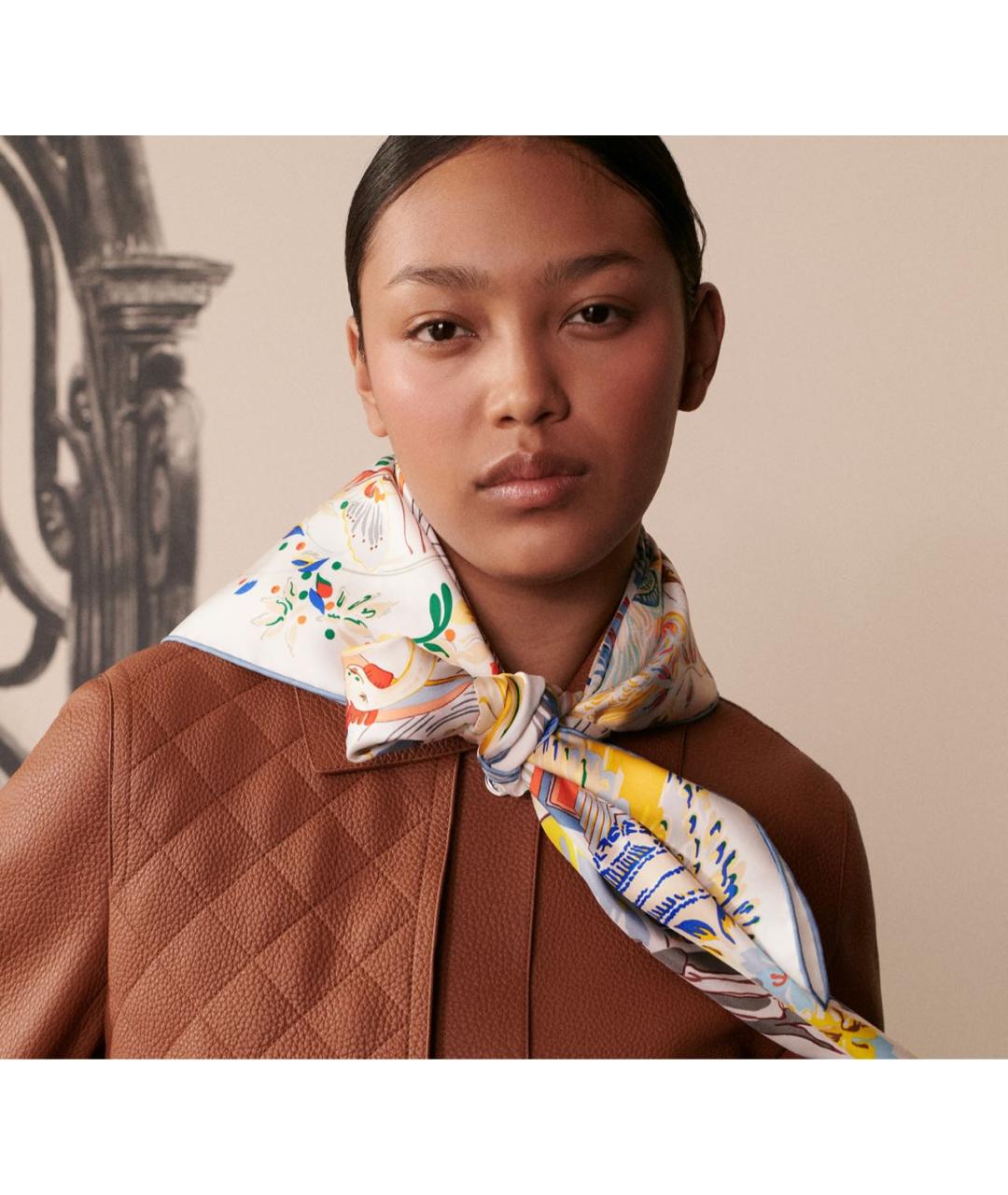 HERMES Мульти шелковый платок, фото 3