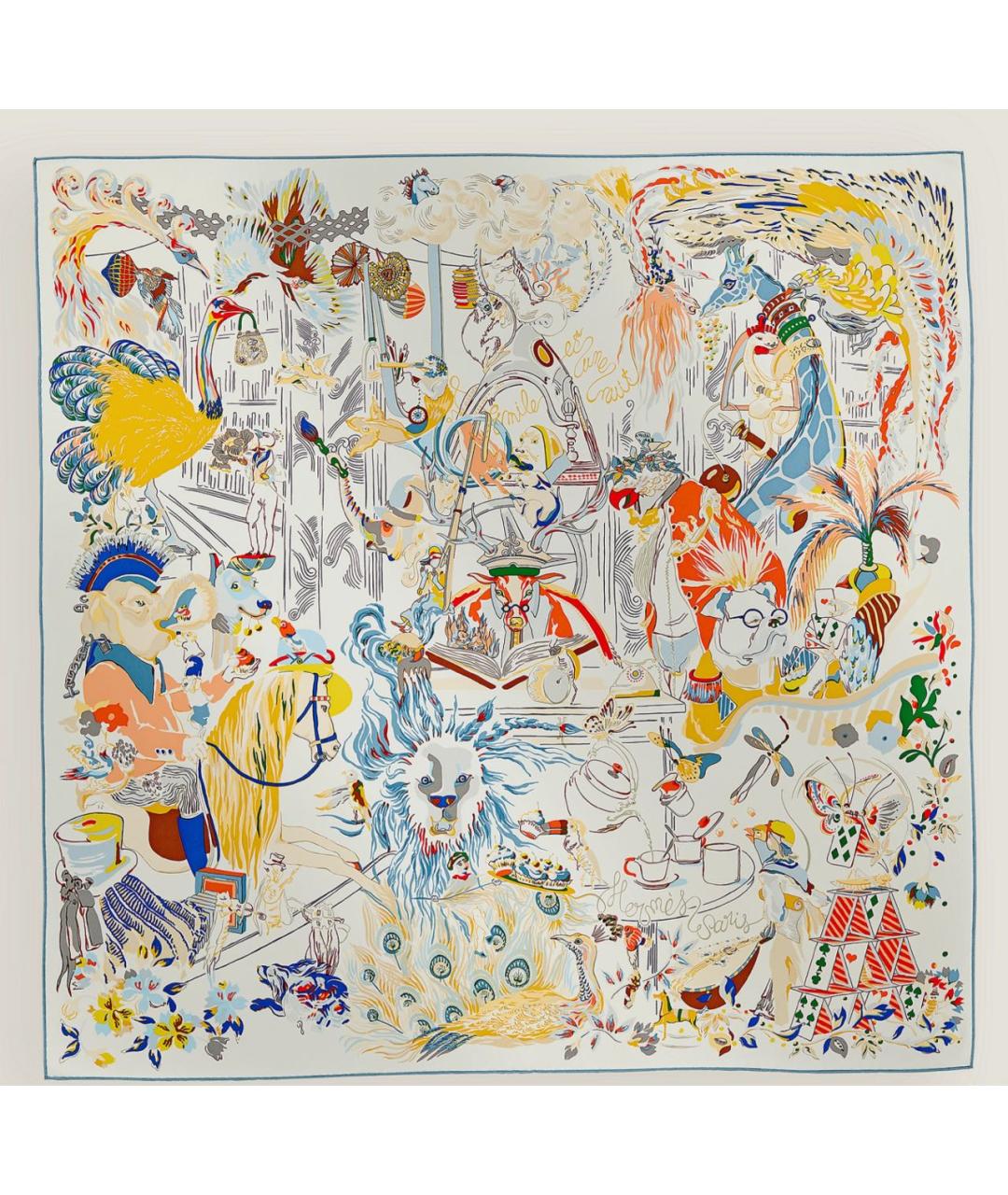 HERMES Мульти шелковый платок, фото 4