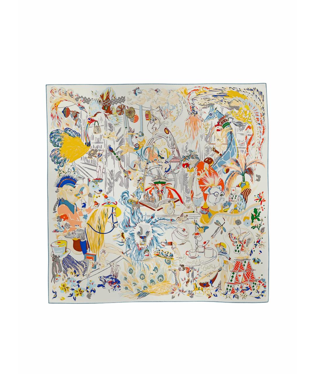 HERMES Мульти шелковый платок, фото 1