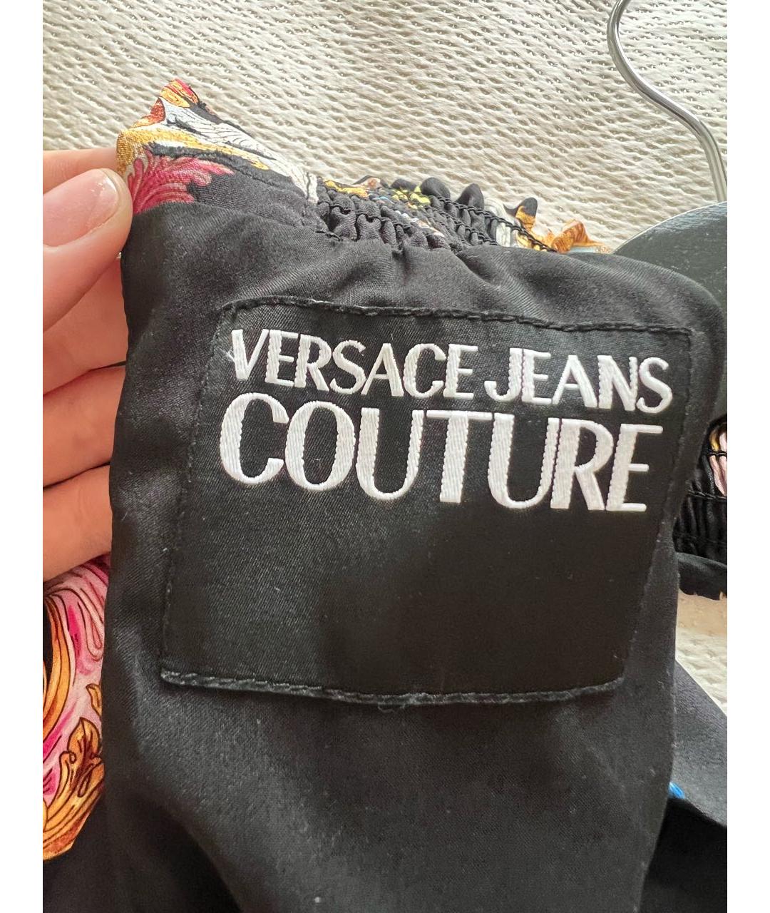 VERSACE JEANS COUTURE Черное полиэстеровое коктейльное платье, фото 8