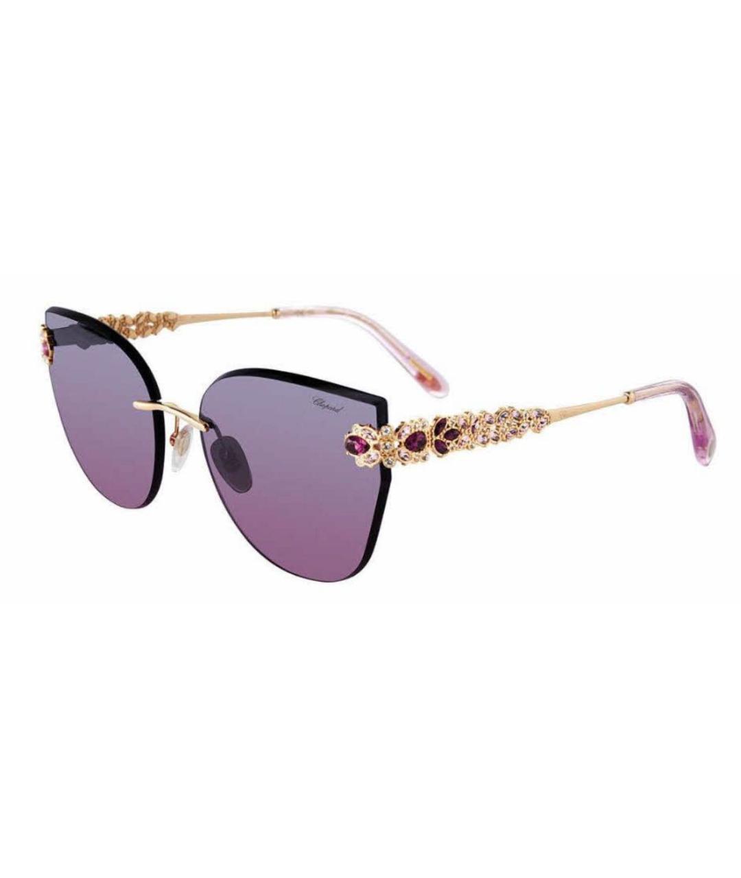 CHOPARD Золотые металлические солнцезащитные очки, фото 2