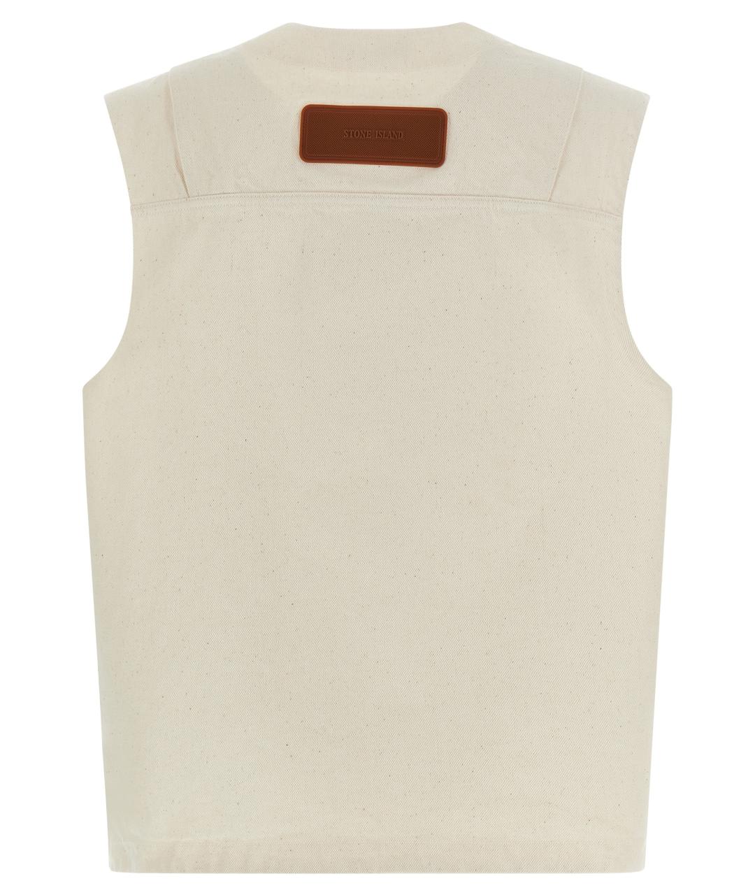 STONE ISLAND Бежевый хлопковый жилет, фото 2