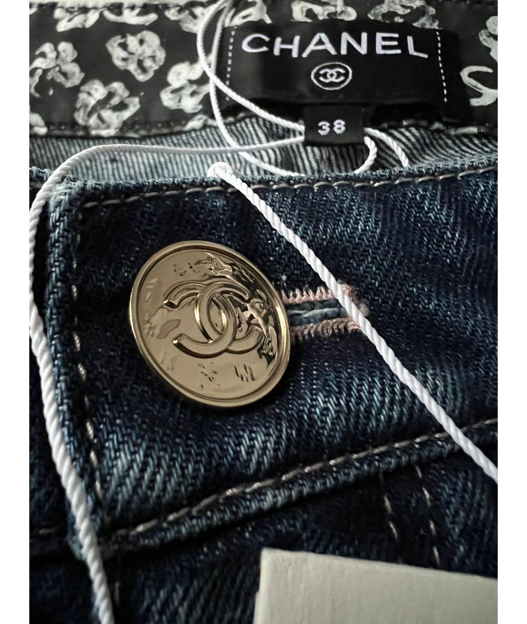 CHANEL Синие хлопковые прямые джинсы, фото 6