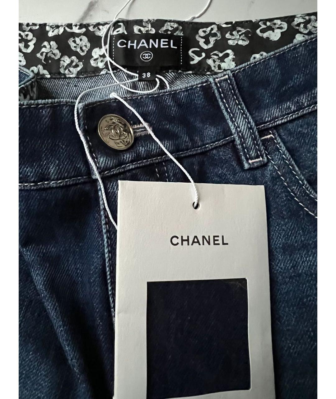 CHANEL Синие хлопковые прямые джинсы, фото 5