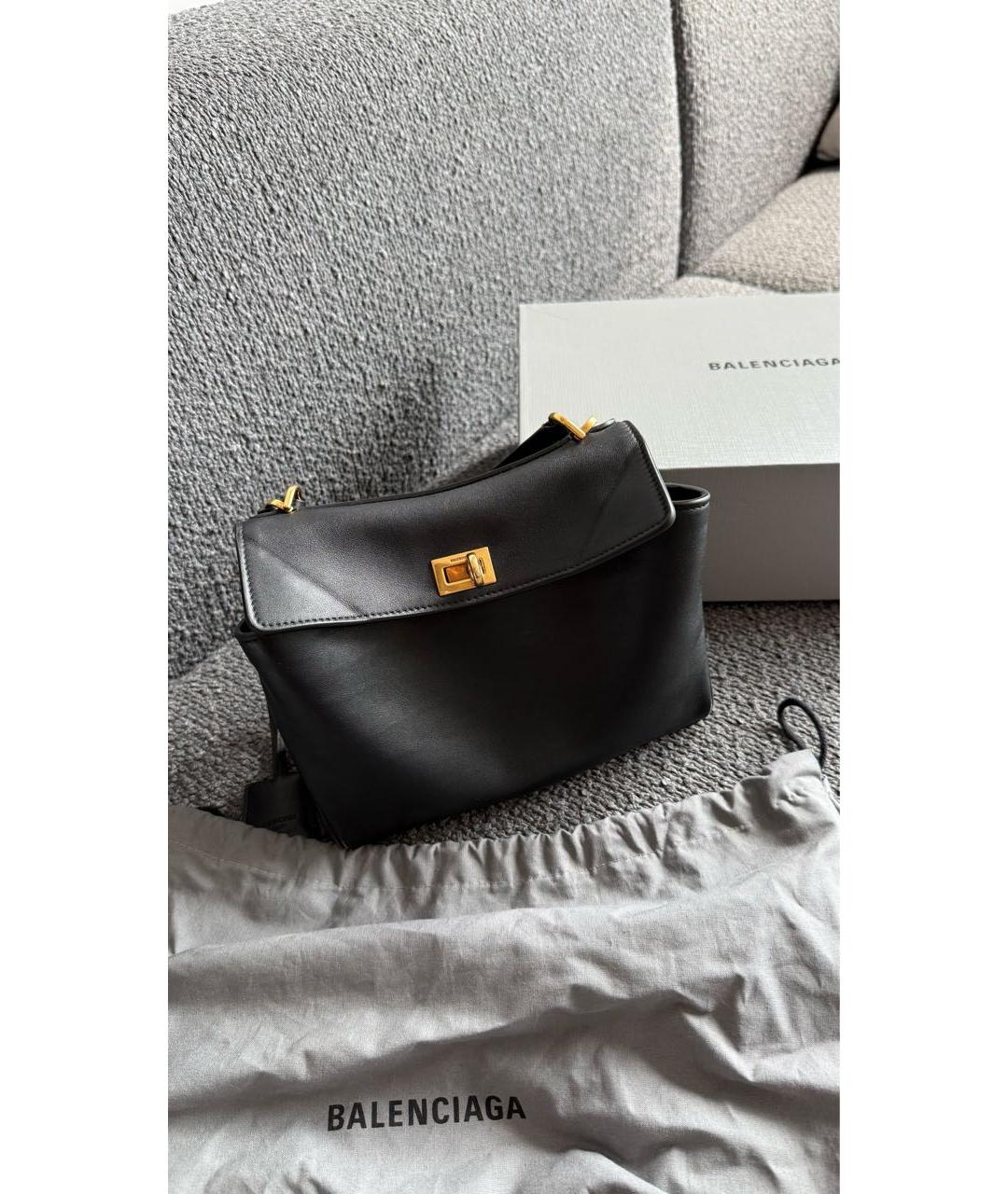 BALENCIAGA Антрацитовая кожаная сумка с короткими ручками, фото 2