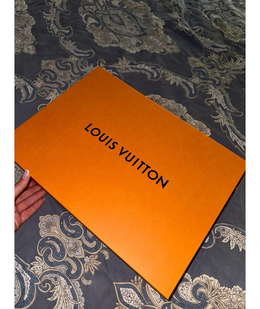 LOUIS VUITTON Коричневый шелковый платок, фото 4