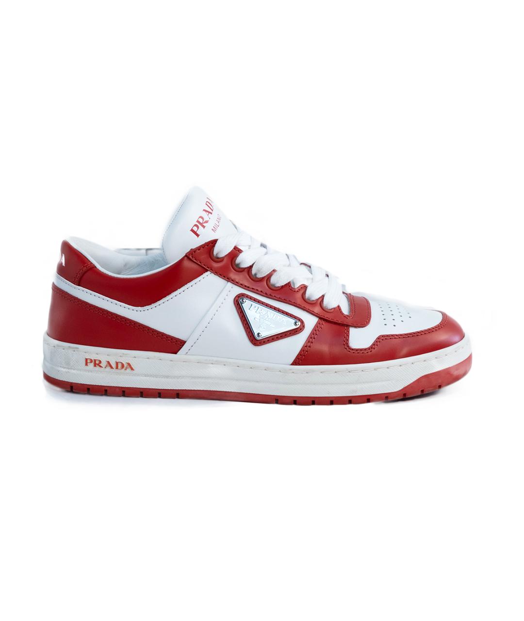 PRADA Красные кожаные кеды, фото 1