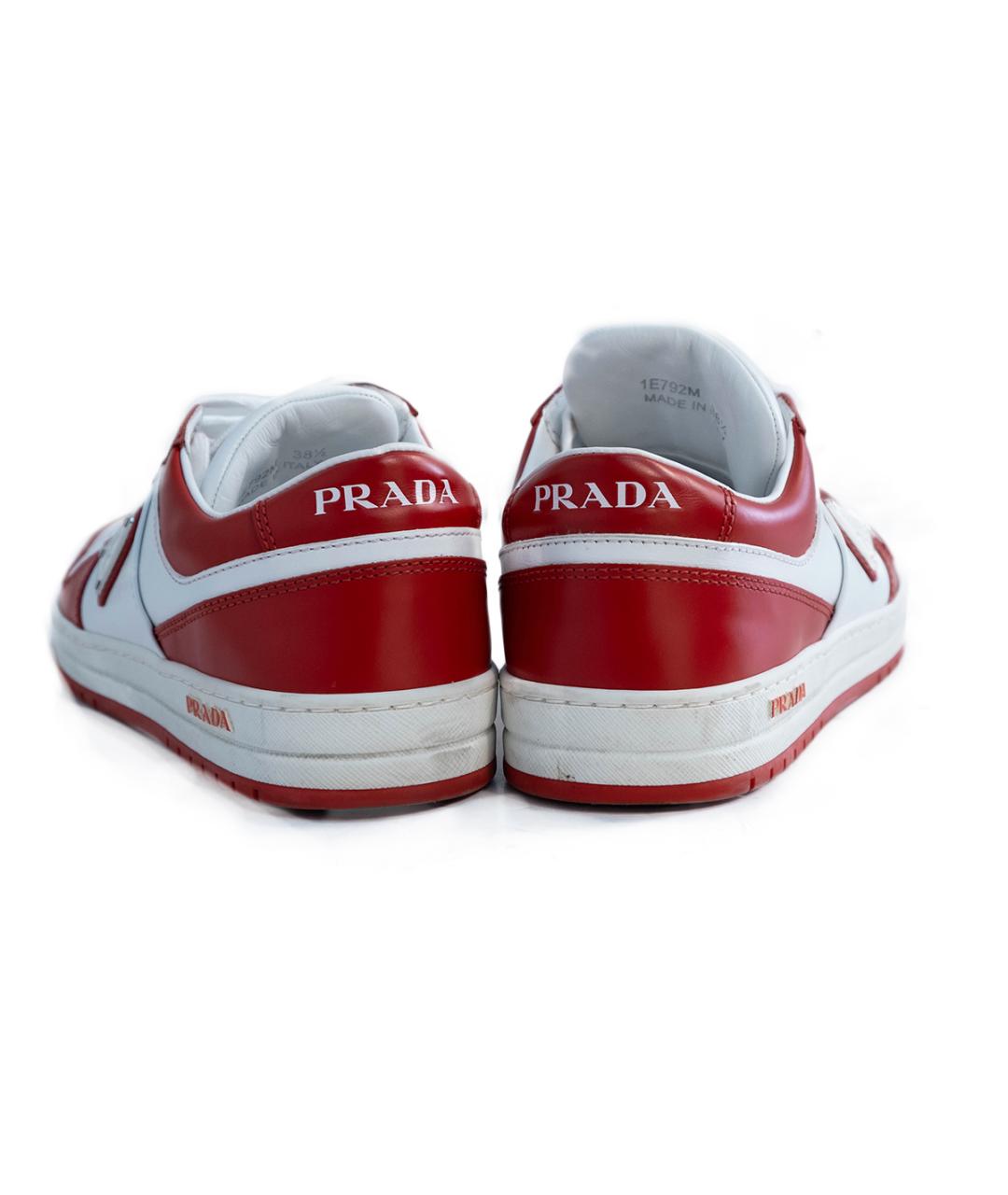 PRADA Красные кожаные кеды, фото 5