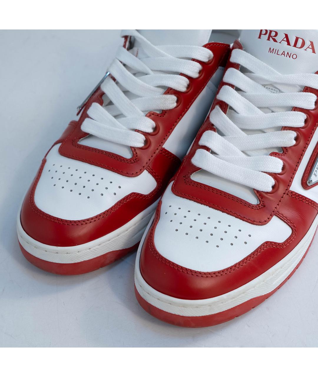 PRADA Красные кожаные кеды, фото 3