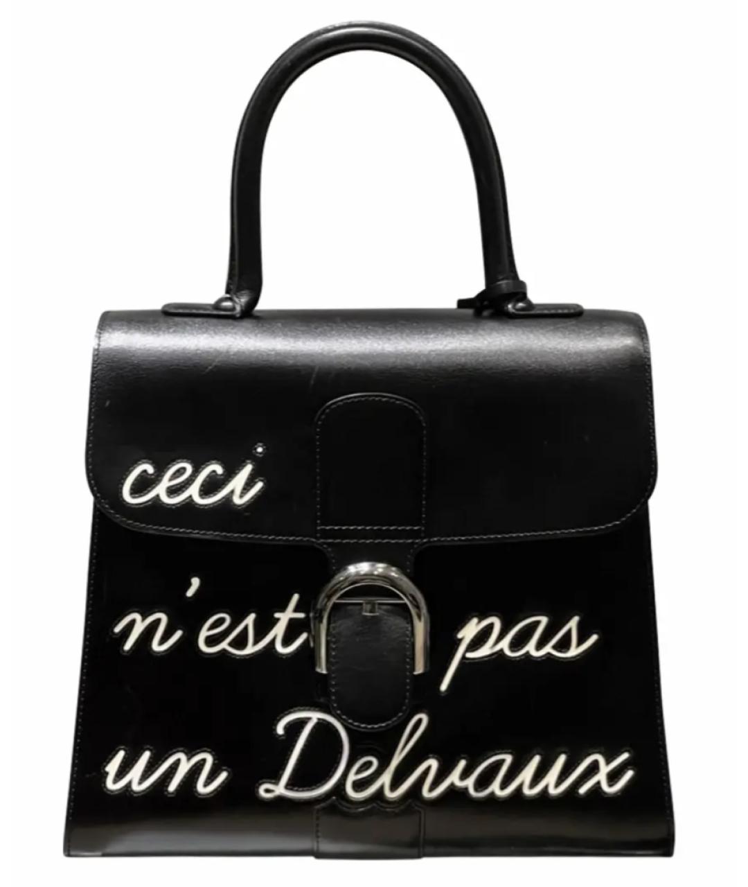 DELVAUX Черная кожаная сумка с короткими ручками, фото 1