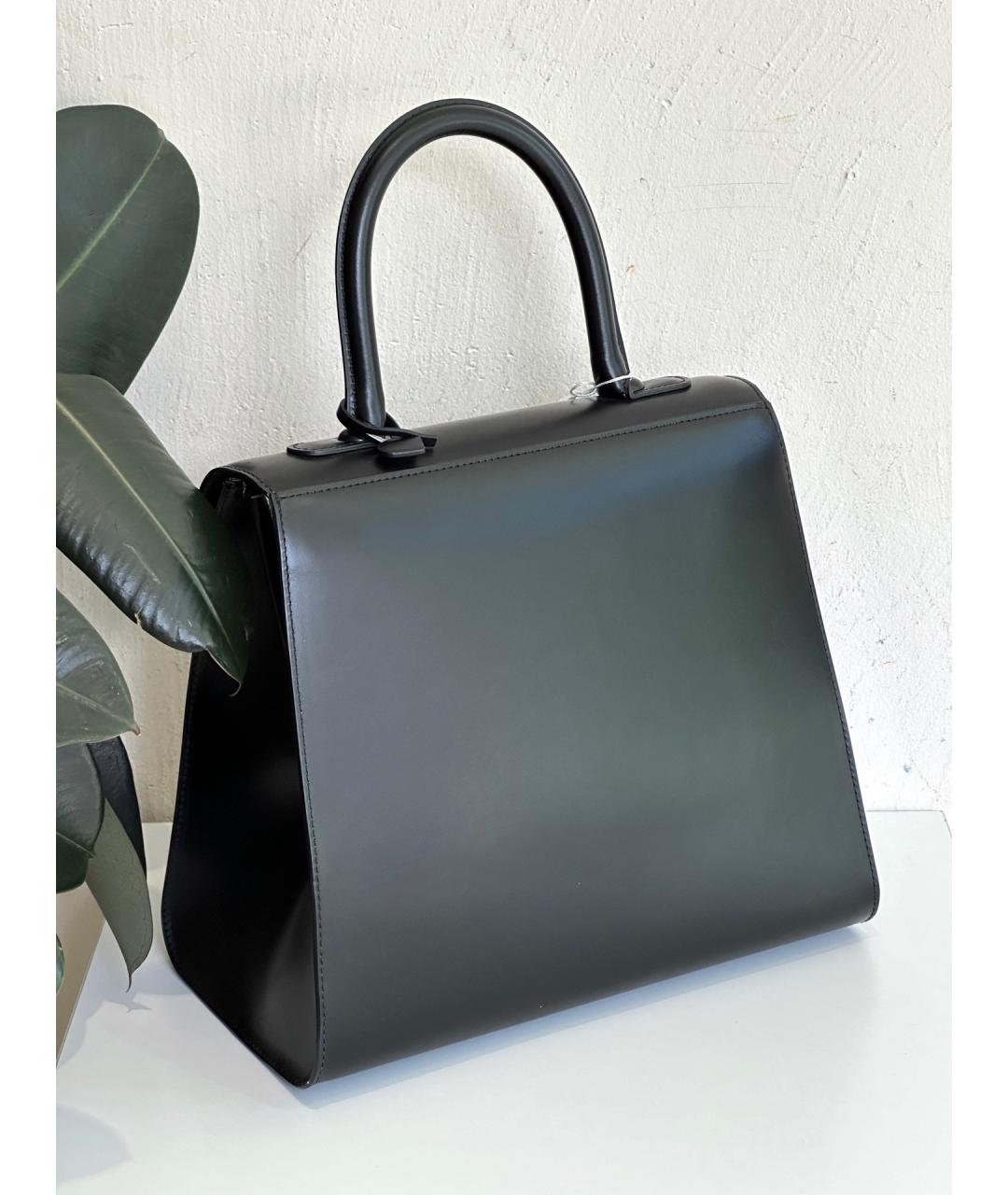 DELVAUX Черная кожаная сумка с короткими ручками, фото 3