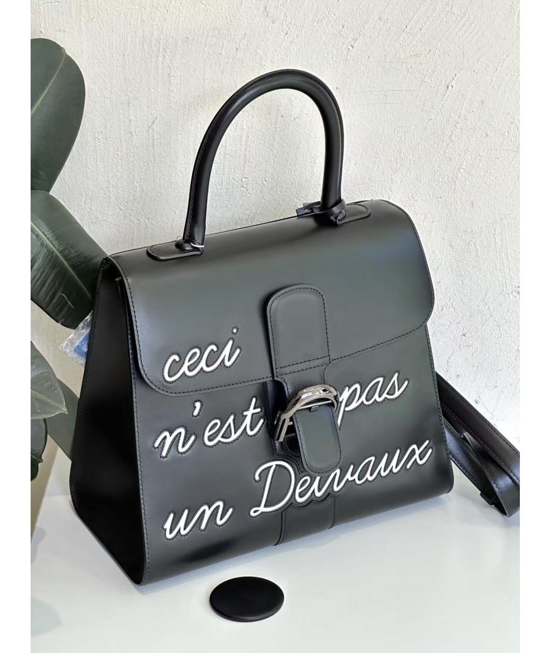 DELVAUX Черная кожаная сумка с короткими ручками, фото 2